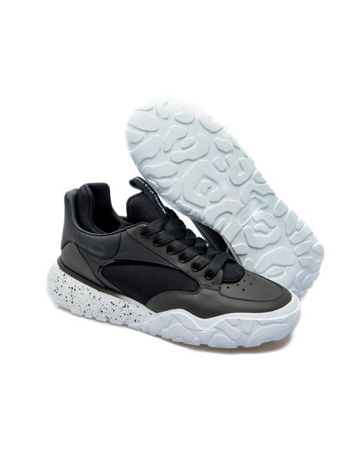 McQueen Black Court Tech Lace-Up Sneakers for men