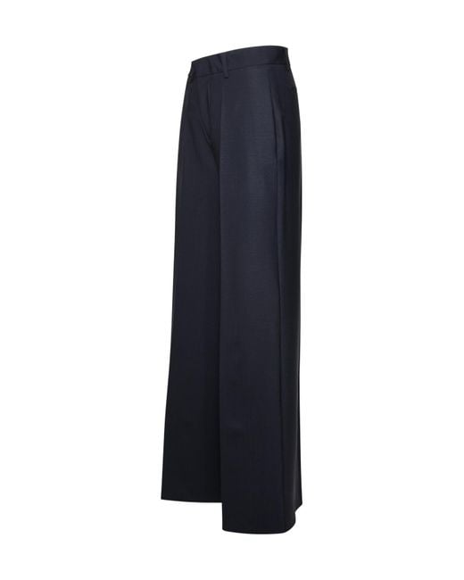 P.A.R.O.S.H. Blue Virgin Wool Straight-Leg Trousers