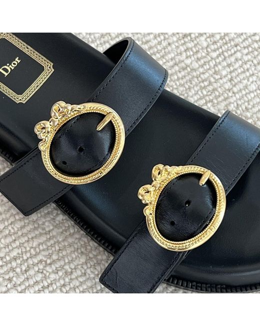 Dior Black Open-Toe Slippers