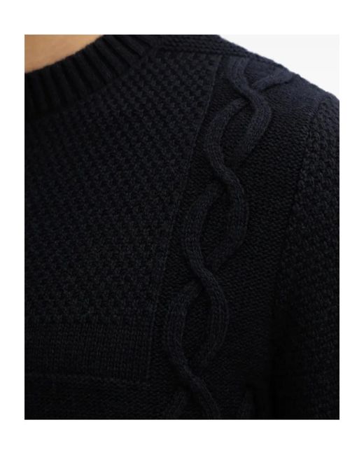 Barbour Black Casey Cable-Knit Sweater for men