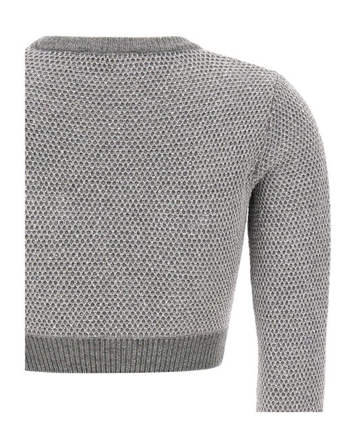 Elisabetta Franchi Gray Sequins Knit Top