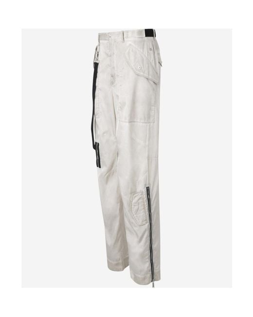 DSquared² White Keyring-Detailed Straight-Leg Trousers for men