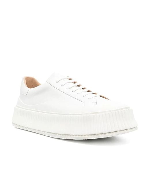 Jil Sander White Round-Toe Low-Top Sneakers for men