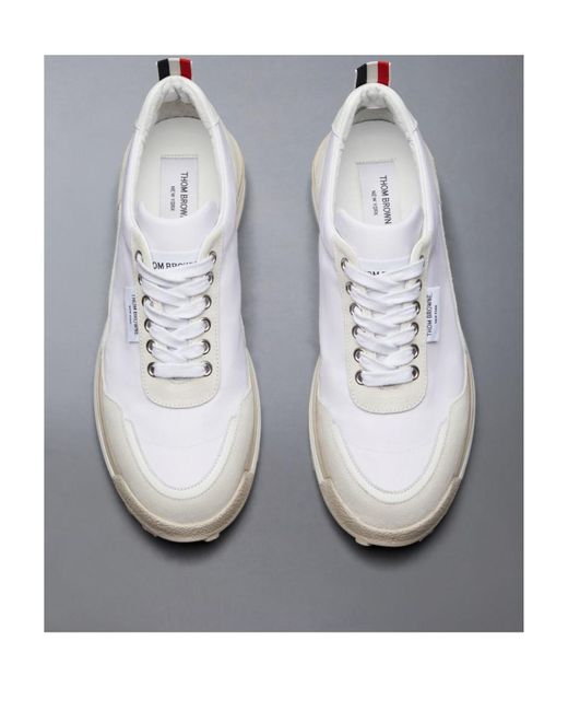 Thom Browne White Tech Lace-Up Runner Sneakers