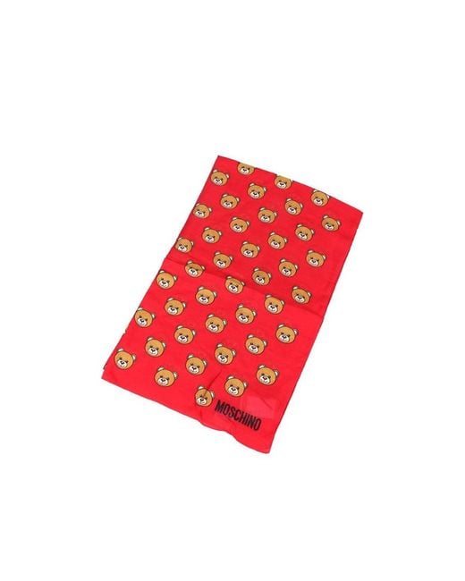 Moschino Red Logo Details Scarf for men