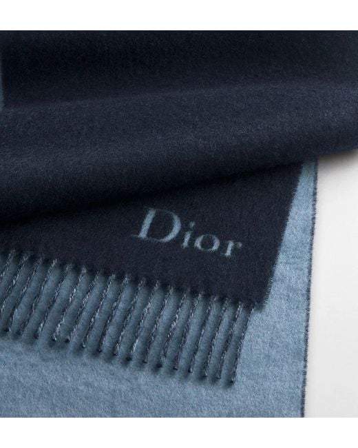 Dior Blue Double-Sided Scarf for men