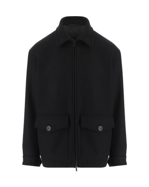 Giorgio Armani Black Casual Zip-Up Jacket for men