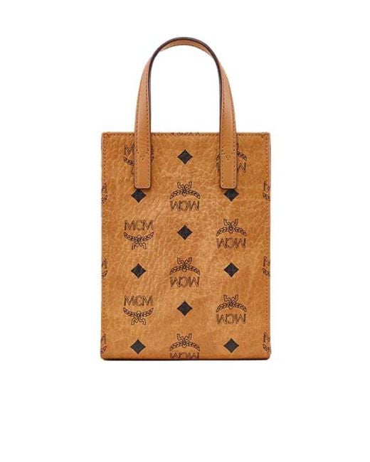 MCM Brown Klassik Mini Top Handle Bag for men