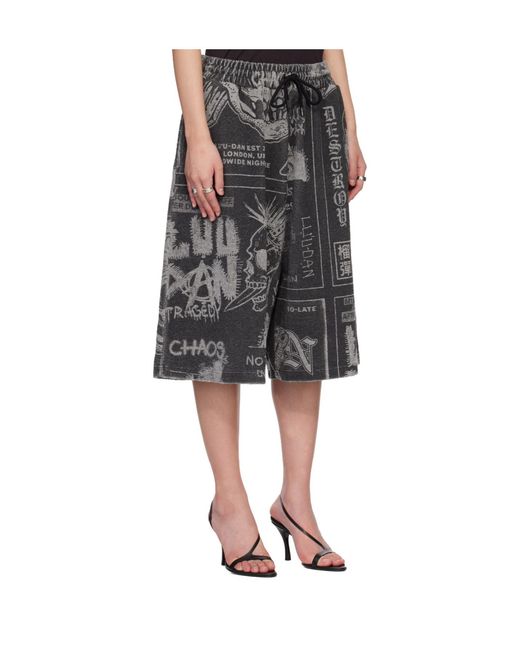 Lu'u Dan Gray Bball Printed Shorts for men