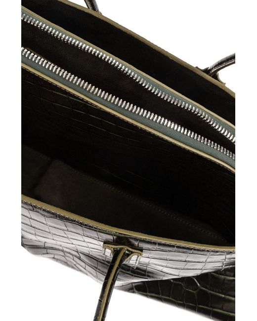The Attico Black The La Passeggiata Embossed Medium Bag