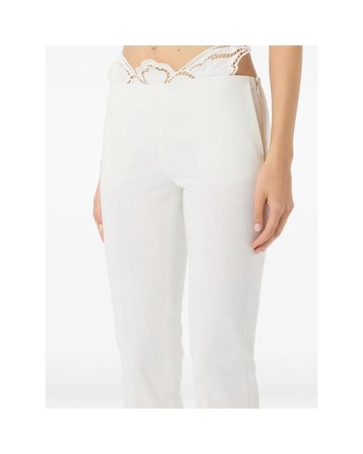 Blumarine White Lace Trousers