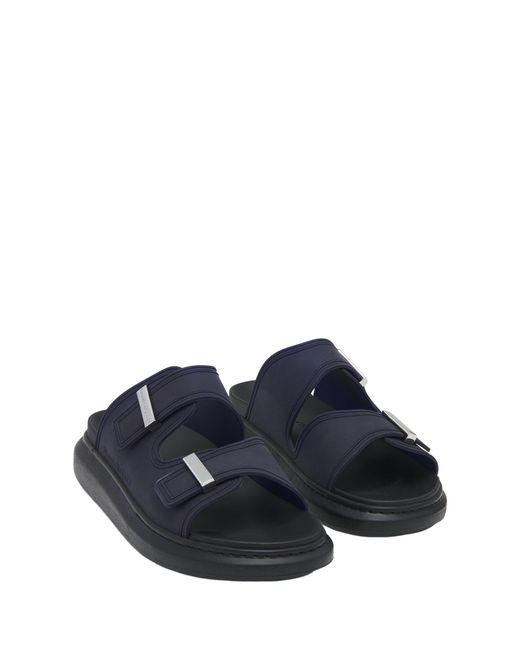 McQueen Blue Hybrid Slides for men