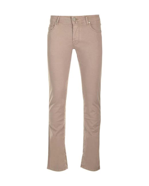Jacob Cohen Natural Nick Mid-Rise Slim-Fit Trousers for men