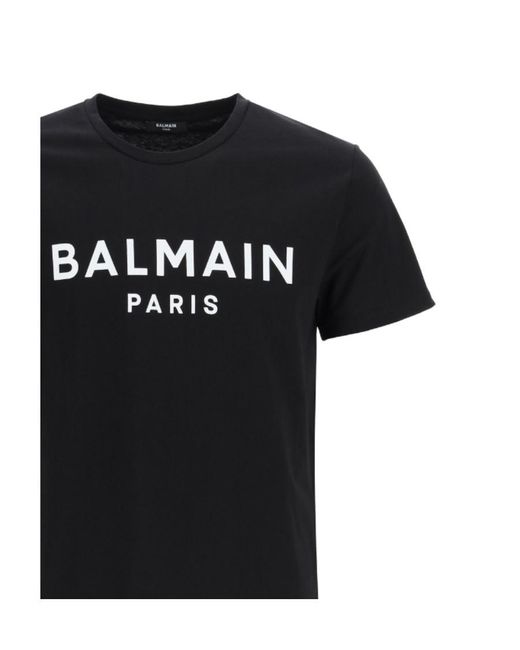 Balmain Black Logo-Print Short-Sleeved T-Shirt for men