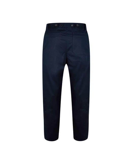 Valentino Blue Pleat Detail Tapered Trousers for men