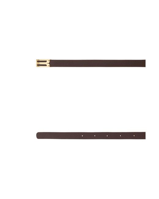 Victoria Beckham White Textured Logo Buckle Belt