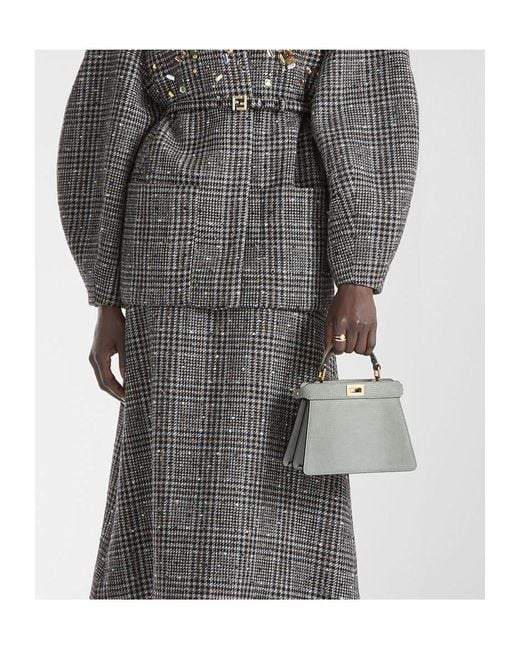Fendi Gray Matcha Nubuck Lizard Bag