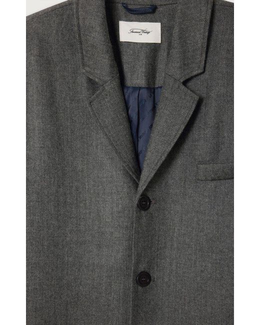 American Vintage Gray Wobby Buttoned Blazer for men