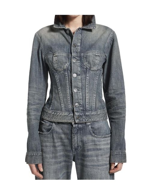 Balenciaga Blue Corseted Denim Jacket