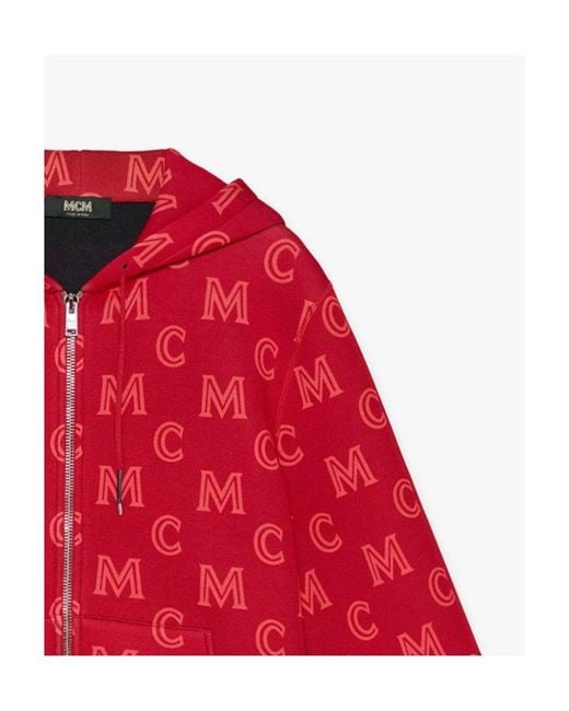 MCM Red Logo Hooded Casual Jacket for men