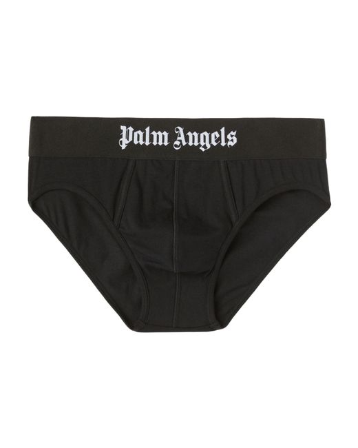 Palm Angels Black Logo Waistband Briefs for men