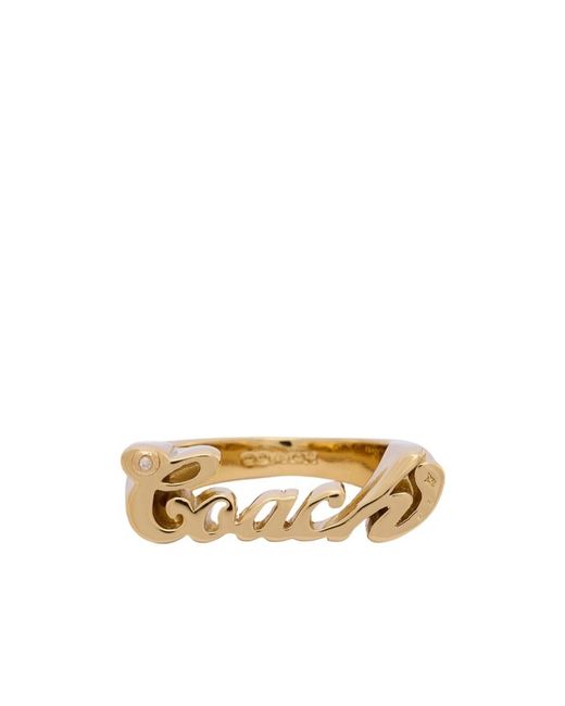 COACH Metallic Letter Logo Ring