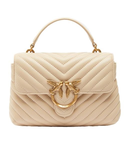Pinko Natural Lady Love Puff Chevron Mini Crossbody Bag
