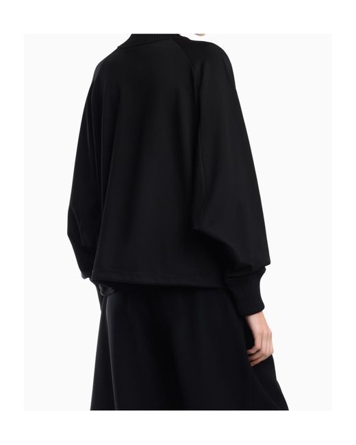 Emporio Armani Black Punto Milano Jersey Blouson Jacket With Drawstring Hem