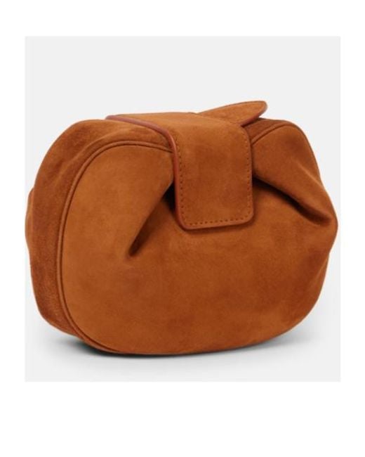 Gabriela Hearst Brown Demi Suede Clutch