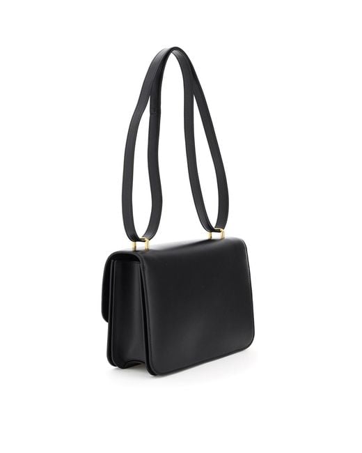 Tory Burch Black Eleanor Logo Plaque Shoulder Bag