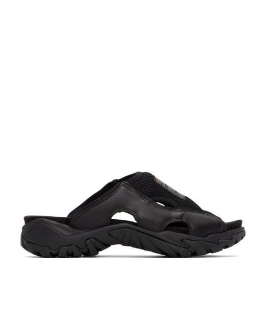 McQ Alexander McQueen Black Padded Logo-Patch Slippers for men