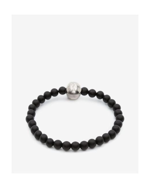 McQueen Multicolor Skull Charm Bead-Detailed Bracelet for men