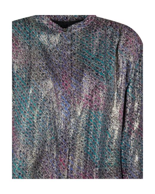 Isabel Marant Gray Long-Sleeved Stand-Neck Shirt