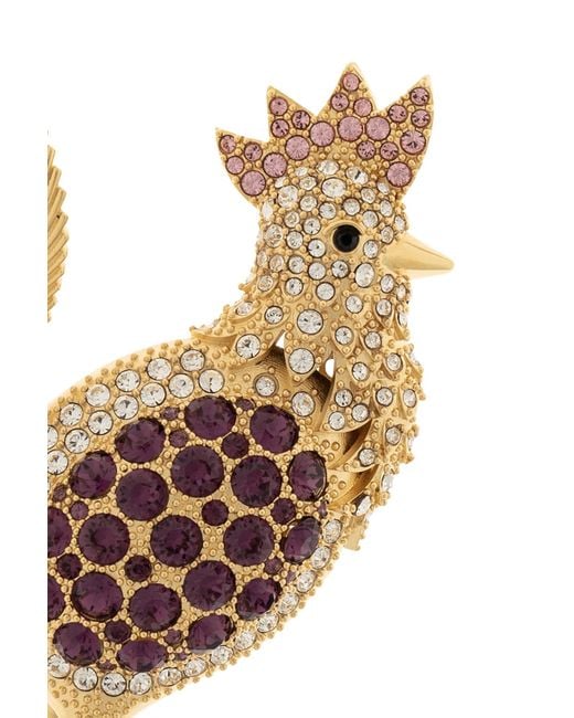Dolce & Gabbana White Sartoria Rooster Brooch for men