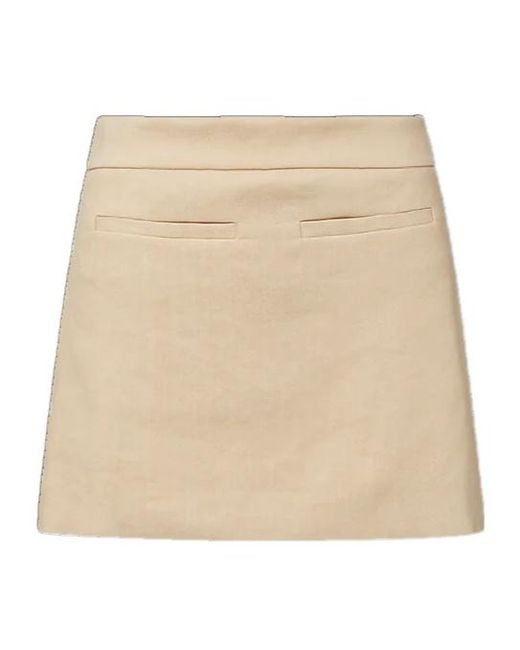 Veronica Beard Natural Alvara Linen-Blend Twill Mini Skirt