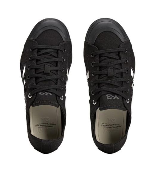 Y-3 Black X Adidas Nissa Lo Stripe-Detail Sneakers for men