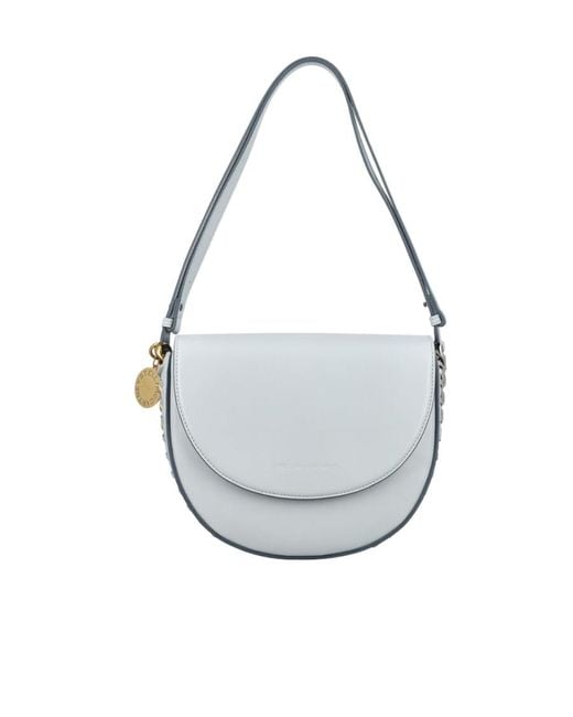 Stella McCartney Gray Frayme Medium Flap Shoulder Bag