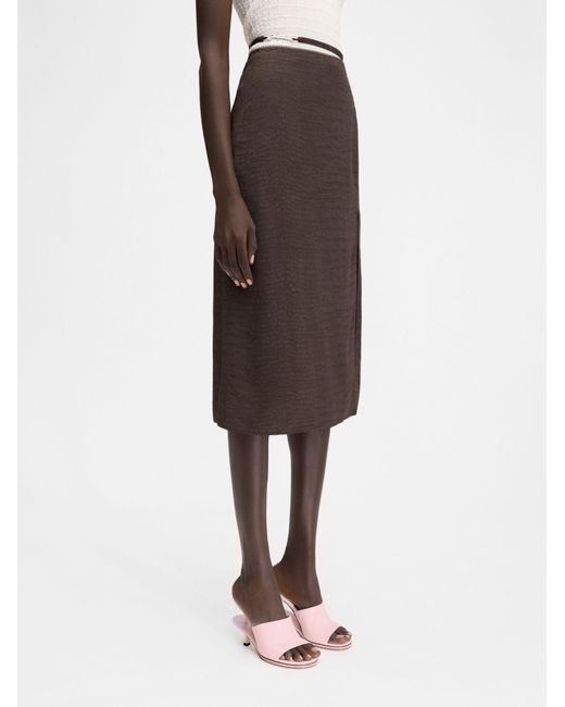 Jacquemus Brown Notte High-Waisted Midi Skirt