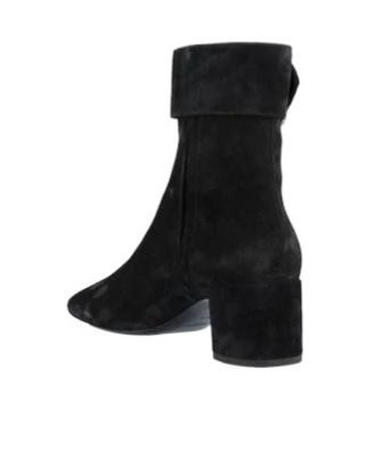 Saint Laurent Black Round-Toe Chunky-Heel Ankle Boots