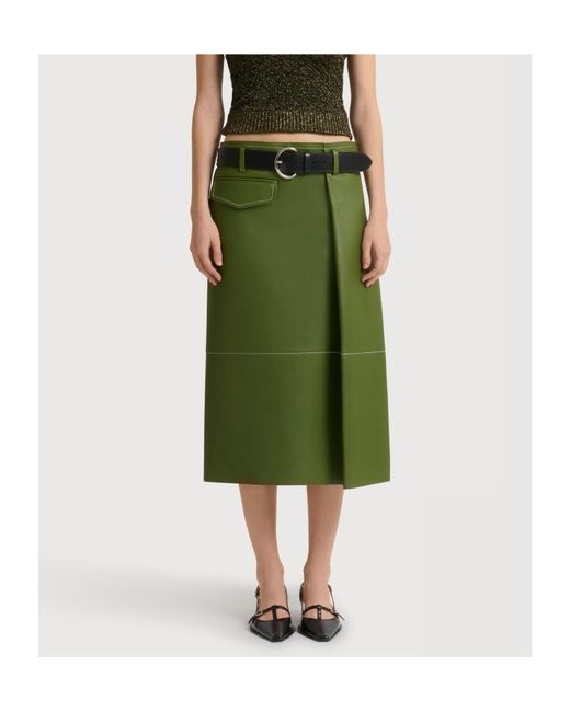 Marni Green Asymmetric Pocket Midi Skirt