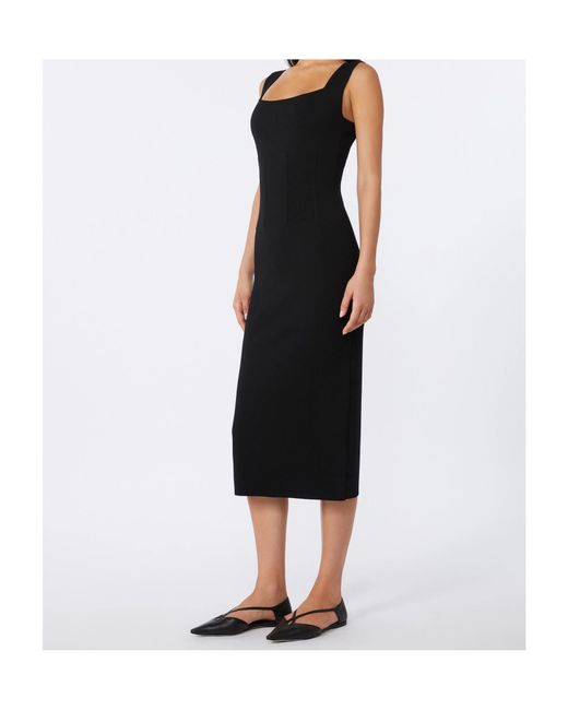Max Mara Black Full Milano-Knit Midi Dress