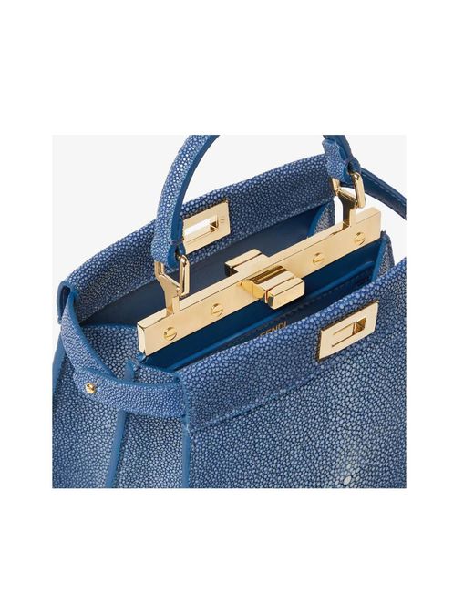 Fendi Blue Peekaboo Iseeu Petite Light Stingray Bag