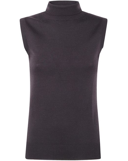 Sportmax Blue Turtleneck Sleeveless Jumper