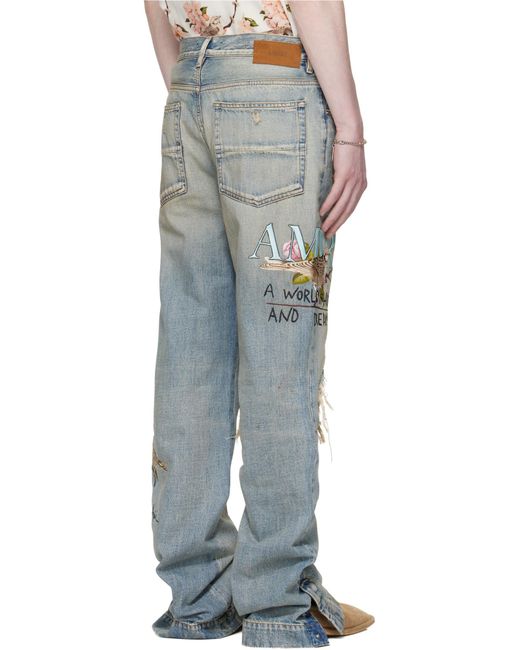Amiri Blue Distressed Jeans for men
