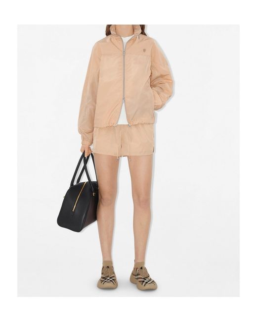 Burberry Natural Logo Plaque Zipped Jacket