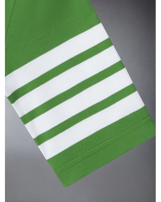 Thom Browne Green 4 Bar Stripes Jersey T-Shirt