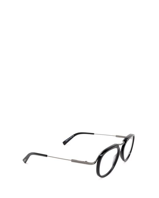 Zegna White Pilot Frame Glasses for men