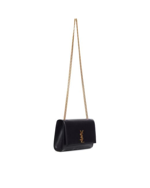Saint Laurent White Kate Logo Plaque Shoulder Bag