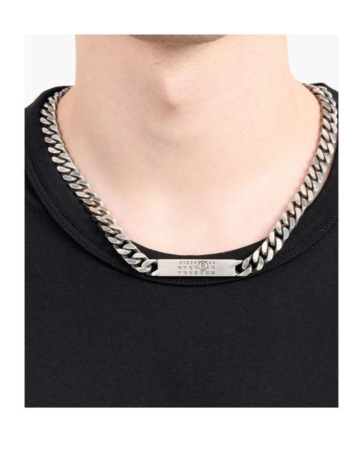 MM6 by Maison Margiela Metallic Logo-Debossed Chain-Linked Necklace