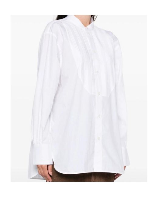 Victoria Beckham White Stand-Up Collar Shirt